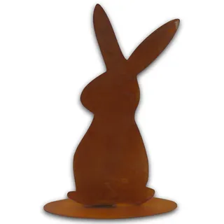 Rostikal Edelrost Osterhase 25 cm – Wetterfeste Metall Gartenfigur aus Cortenstahl – Vintage Wohn und Gartendeko für Ostern, Garten, Terrasse & Hauseingang