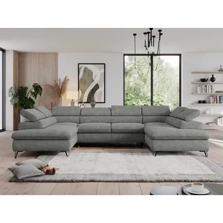 MKS Meble Ecksofa Struktur 3-Sitzer Grau