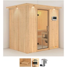 Bild von Sauna »Finja«, (Set), 3,6-kW-Bio-Plug & Play Ofen mit externer Steuerung beige