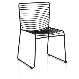 Wink Design Mabel Black 2er Set Stühle für den Außen/Innenbereich, Stuhl, Mattschwarz, 49 x 53 x H79 cm, Sitzfläche 43 x 39 x 43 cm