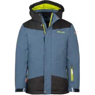 Funktionsjacke TROLLKIDS "KIDS NOREFJELL JACKET", Kinder, Gr. 140, grün (mystic blau, glow grün), Web, Obermaterial: 100% Polyester. Futter: 100% Polyamid. Wattierung: 100% Polyester, normal, hoch geschlossener Ausschnitt, eingesetzt eingefasste Kante mit Klettverschluss, Jacken Funktionsjacke, Übergangsjacke