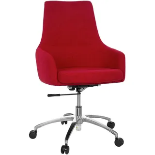 Mid.you Drehstuhl , Rot , Textil , Drehkreuz , 65x97x60 cm , Wippfunktion, Sitzfläche 360° drehbar , Büromöbel, Bürostühle, Drehstühle