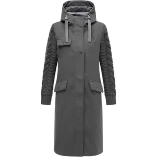 Navahoo Kurzmantel »Wintermantel Knit Babe 14«, grau