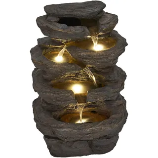 AcquaArte Gartenbrunnen »Wasserfall Wasserspiel MIRAS« Komplettset mit LED-Beleuchtung, Pumpe und Anschlussmaterial, farblos