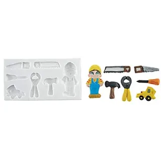 Silikomart | Silikonform für Zuckermasse WORKER MAN, Form für Tortendekorationen, Thema Prinz, Maße 156 x 76 x 24 mm