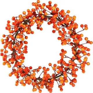 Türkranz Herbst Winter Weihnachtsdeko Künstlicher Beerenkranz Rot Orange Dekoring Wanddeko Ø30cm - Violett