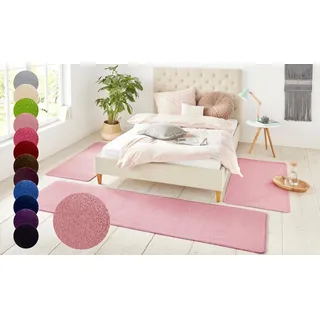 HANSE HOME »Shashi« Höhe 8 mm 3 Stk. tlg. Kurzflor, Unifarben, Teppich, Bettläufer, Bettvorleger, Teppichläufer,