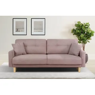 Home Affaire »TRIPLO optionale Schlafsofa mit Bettkasten, Maße B/T/H: 215/100/89 cm« Wahlweise Bettfunktion - Liegefläche 145x191 cm, Rücken-, Zierkissen,