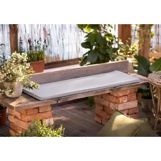 Bankauflage "Modern", grau, 110x35x3 cm, Outdoor Sitzauflage, waschbar & schmutzabweisend, Sitzpolster für die Gartenbank - Grau