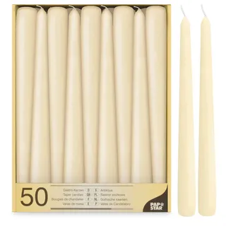Papstar Leuchterkerzen Ø 2,2 cm 25 cm champagner 50 St.