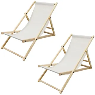 ECD Germany Gartenliege 117 x 52 x 83 cm Beige