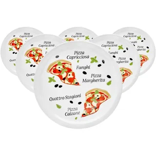 VAN WELL Pizzateller Margherita 30,5 cm 6er Set bunt