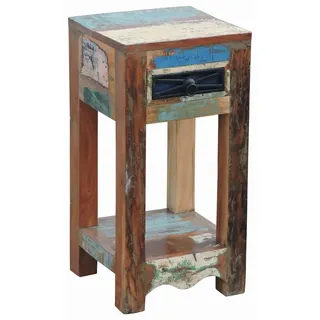 Landscape Beistelltisch , Multicolor , Holz , Altholz , 1 Schubladen , quadratisch , eckig , 30x60x30 cm , ISO 9001 , Wohnzimmer, Wohnzimmertische, Beistelltische, Beistelltische Holz