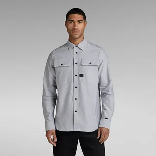 G-star Cpo Regular Fit Langarmhemd - Correct Grey / White Oxford - M