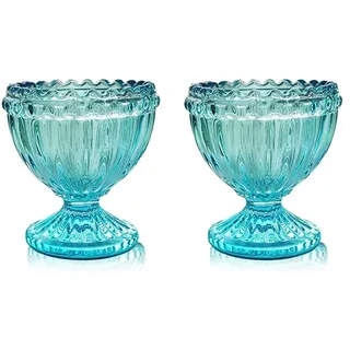 Ostereierbecher aus blauem Glas für weich oder hart gekochte Eierhalter – Packung 2 Eierhalter für Frühstücksbrunch, Küchengeschirr, Osterdekoration, Eierbecher für Frühling, Zuhause, Partygeschirr