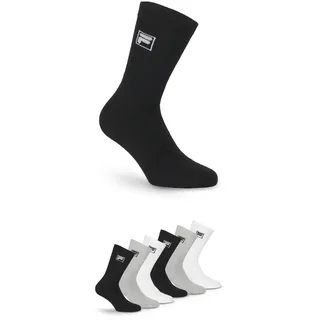 Fila Sportsocken »UNISEX CREW TENNIS FULL TERRY SOCKS« 6 Paar tlg. klassische Tennissocken, schwarz-weiß