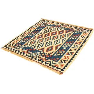 morgenland Wollteppich »Kelim - Oriental quadratisch - 100 x 100 cm - beige«, quadratisch, 6 mm Höhe, Wohnzimmer, Einzelstück morgenland Beige B: 100 cm   1 St.