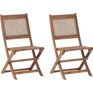Beliani Gartenstuhl 51 x 90 x 51 cm dunkelbraun klappbar 2 St.