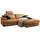 Sofa LOLA Ecksofa Leder cognac mit motorischer Relaxfunktion Recamiere rechts - Braun