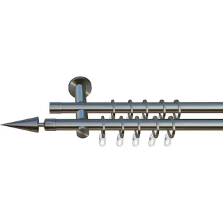 INDEKO Vorhangstange Paarl 2-läufig Ø 16 mm 230 cm Silber