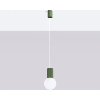 Pendelleuchte HALO 1 olivgrün 1xG9 8W Aluminium/Glas 120x12x12cm Sollux Lighting - Grün