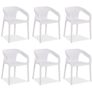 Homestyle4u Gartenstuhl 55 x 54 x 75 cm weiß 6 St.