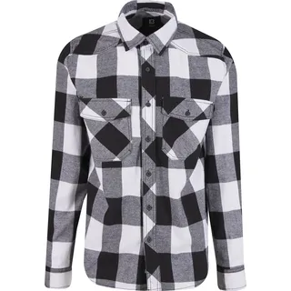 Brandit Textil Check Langarmhemd Schwarz / Weiss 6XL