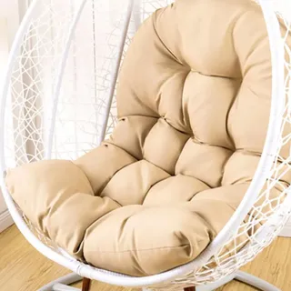 Generisch Hängesessel Auflage Kissen Sitzauflage, Ersatzkissen für Garten Polster Hängeschaukel Outdoor Waschbar Schaukelstuhl Sitzkissen für Hängekorb Hängestuhl Korb Rückenkissen,Off White