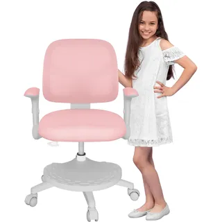 Mark Adler Junior 5.0 | Kinder Schreibtischstuhl Ergonomischer Kinderdrehstuhl | Fußablage | Sitztiefe einstellen | Verstellbare Armlehnen | Rosa - Rosa