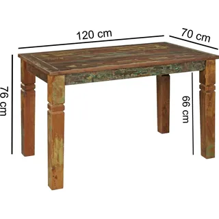 Wohnling Esstisch braun rechteckig, 4-Fuß-Gestell braun, 120,0 x 70,0 x 76,0 cm