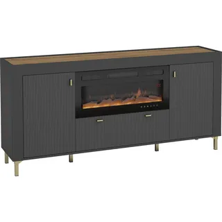 Mirjan24 Mossa 177 x 84 x 40 cm Schwarz / Eiche