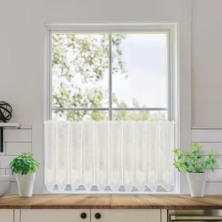 Scheibengardine GERSTER "Elaine, nach Maß" Gr. 2, beige (natur), B:80cm H:50cm, Polyester, Gardinen, Scheibengardine, SB-Bistro "Elaine", maßgenaue Anfertigung