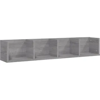 vidaXL Wandregal mit 4 Fächern 100/18/18 cm aus Holzwerkstoff Grau SonomaDekor , Silbereichenfarben , Strukturbuche , Rechteckig , 100x18x18 cm , Wohnzimmer, Regale, Wandregale