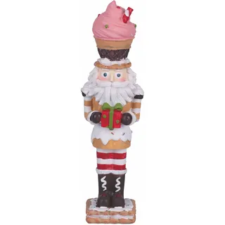 Villa d'Este Home Tivoli Sweet Christmas Nussknacker-Soldat aus Polyresin, rosa