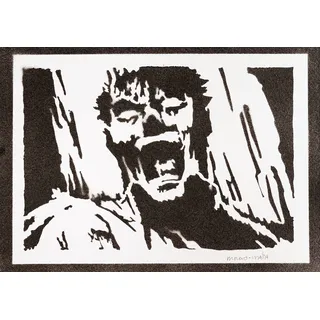 moreno-mata Echtes Handgemachtes Graffiti Berserk Manga und Anime Aesthetic Poster & Kunstdrucke Bilder Guts Plakat Handmade Deko Wandbilder Wohnzimmer Wanddeko Geschenke für Männer und Frauen