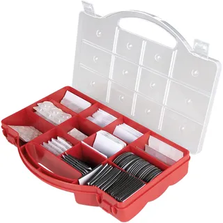 Helpmate - Rutschstopper und Gummipuffer Box, Sortimentskoffer 330-teilig, Bodenschoner, Möbelschoner, Lärmstopper, selbstklebend, Anschlagpuffer, rutschhemmend, Schwarz, Weiß & Transparent