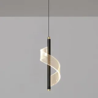 Mengjay Hängeleuchte LED Pendelleuchte esstisch Pendellampe, Dimmbar Kronleuchter Höhenverstellbarer Hängelampe Wohnzimmer Esszimmer Studie Landhaus Pendellampe (Schwarz)