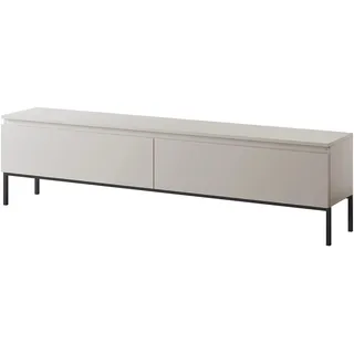 Selsey TV Schrank Board Sideboard Fernsehtisch Fernsehschrank Mit Schränken 175 cm Schwarze Beine Taupe Bemmi