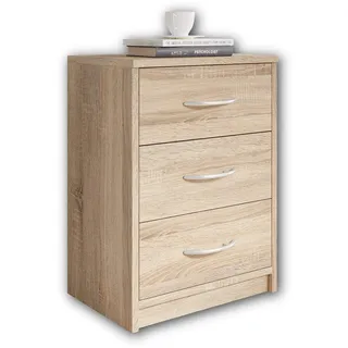 SchlafKONTOR Nachtschrank Pepe 38,5 x 28 x 54 cm Braun