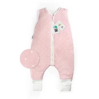 Ehrenkind Ehrenkind® Baby Sommerschlafsack mit Füßen 1.0 TOG aus weicher OEKO-TEX zertifizierter Bio-Baumwolle | Sommer Schlafsack | Baby Schlafsack Gr. 70 Rosa mit weißen Punkten | 1 Tog