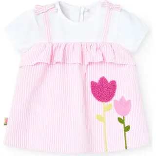 Boboli Poplin Striped Kleid Rosa 6 Months Mädchen Rosa 6 Months - Rosa