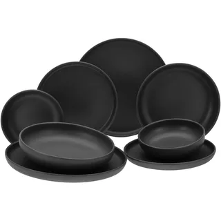 CreaTable Teller Set rund 8 Stück schwarz