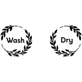 SUPERDANT Schwarze Wäsche Wandaufkleber Zitate Zum Waschen Und Trocknen Wandsticker Wanddekoration Wandtattoo Mit Kranz Wandkunst Vinyl Wandsticker Für Wäsche Waschmaschine Trockner Heimdekoration
