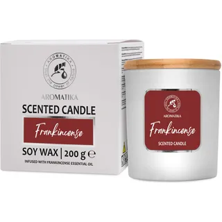 Duftkerze Weihrauch 200 g - mit Weihrauchöl - Sojawachs Kerze - Frankincense Aroma - Aromatisieren fur Raum - Geschenk für Weihnachten - Geburtstag - Aromatherapie