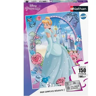 Nathan Kinderpuzzle, 150 Teile, Wunderbare Cinderella, Disney, Mädchen oder Jungen ab 7 Jahren, hochwertiges Puzzle, Dicker und Stabiler Karton, Aschenputtel, 86221