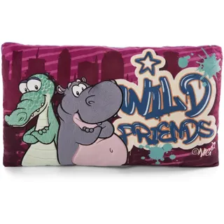 NICI Kuschelkissen Krokodil Nilpferd 43 x 25 cm Grün - Lila