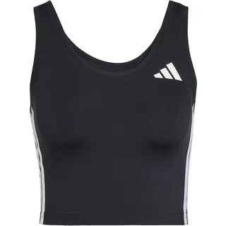 adidas Train Essentials 3-Stripes Crop Tanktop Schwarz/Weiß L