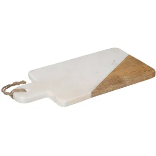 SECRET DE GOURMET GEOM Hygge Schneidebrett, 15 x 30 cm, Marmor, Schwarz, Farbe: Weiß