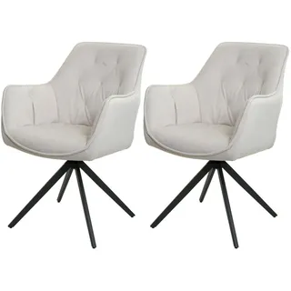 MCW Esszimmerstuhl Beige, Textil, 55x87x60 cm, Esszimmer, Stühle,