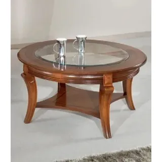 Couchtisch Holztisch Design Tische Italienische Möbel Glastisch Rund Tisch Braun - Braun